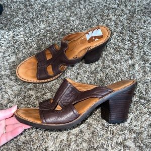 Gentle Souls Brown Leather Heeled Sandals Size 8.5